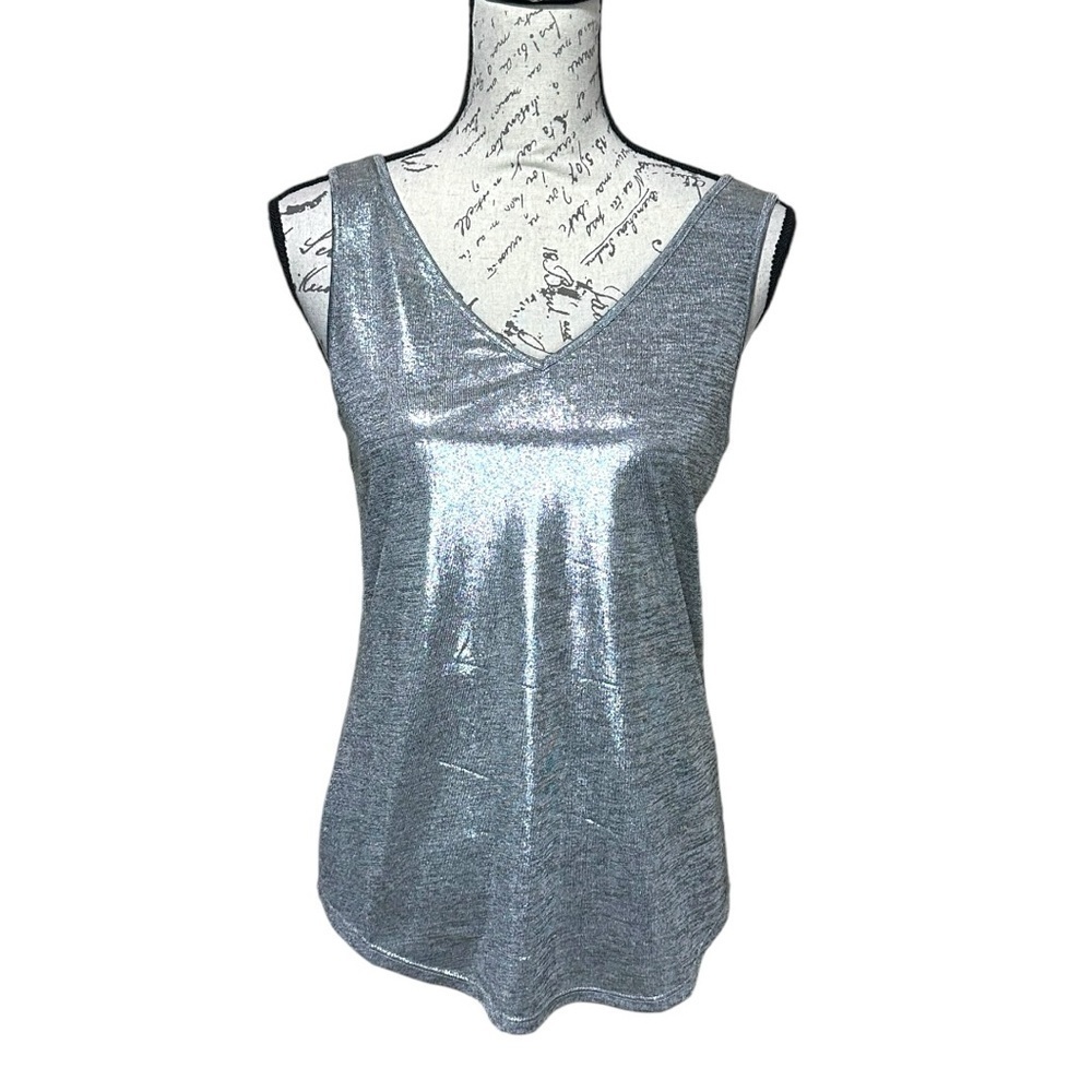 WHBM Silver Metallic Tank Size SP,  NWT